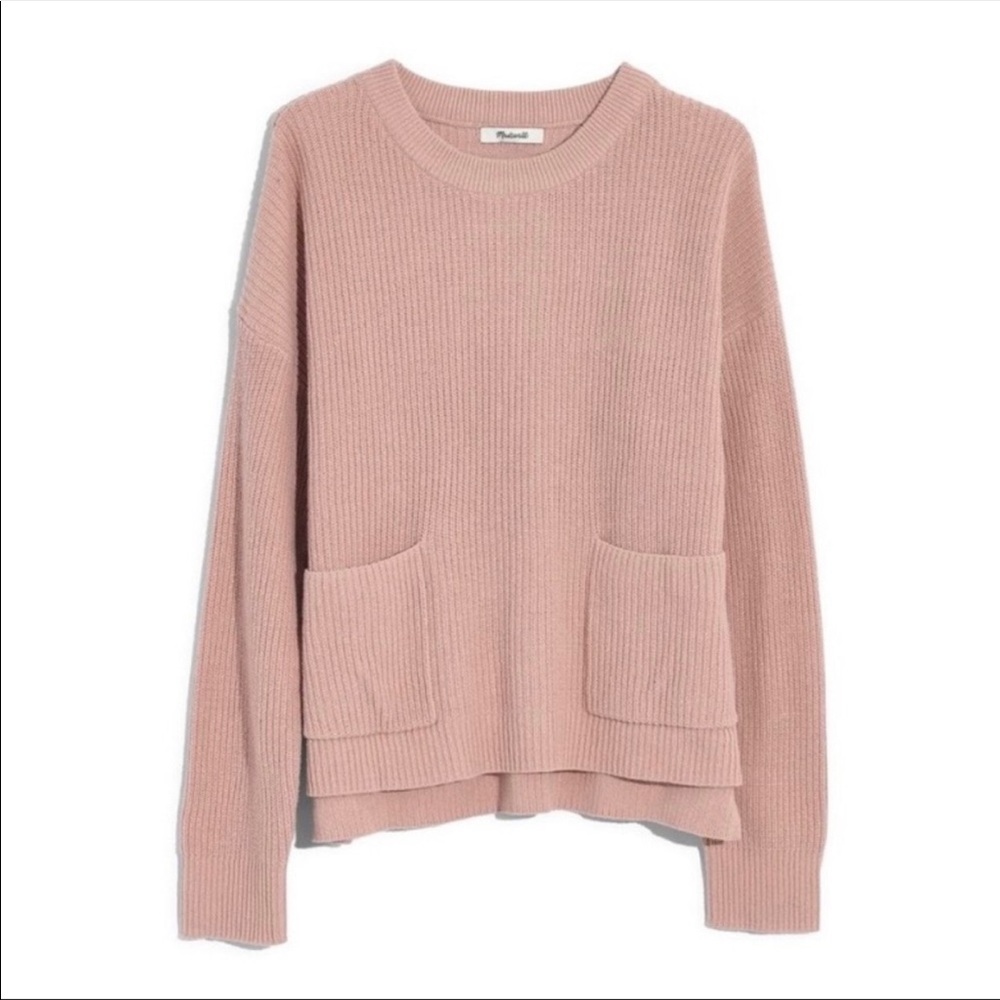 ❌SOLD❌Madewell Patch Pocket Pullover Knit Sweater in Rose - Picture 4 of 9